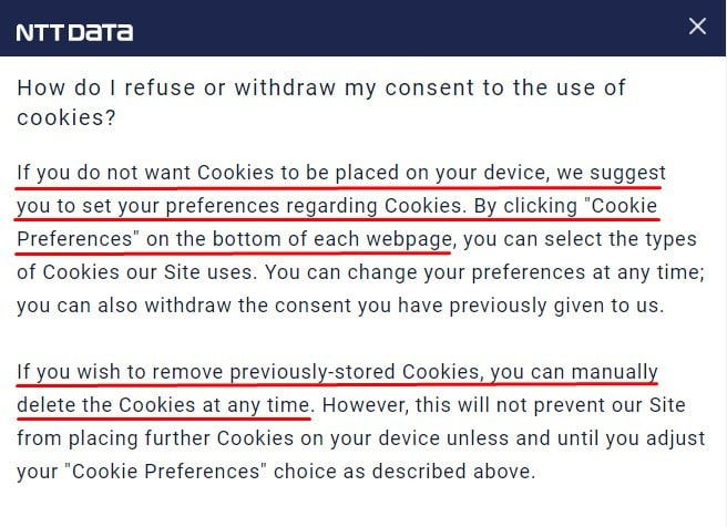 NTT数据cookie策略：如何拒绝或撤回cookie子句的同意“decoding=