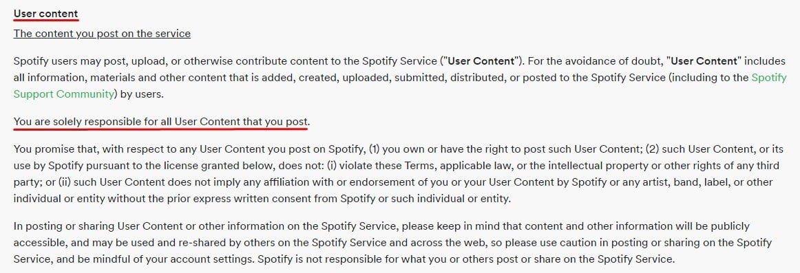Spotify英国使用条款:用户内容条款＂decoding=