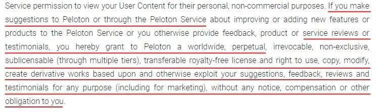peloton-terms-service-testimonials-section-highlighted