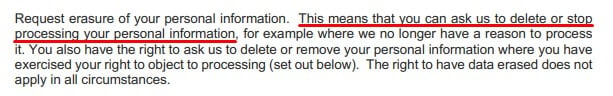 Gymshark隐私声明:您的权利条款-删除或停止处理个人信息部分＂decoding=